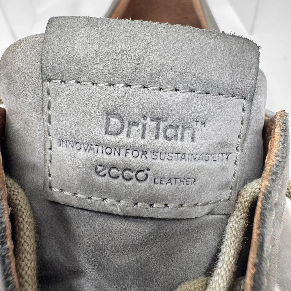 ECCO Hybrid Dress Sneaker Shoes Mens 11 Gray Leather Lace Up DriTan Derby - Picture 2 of 8